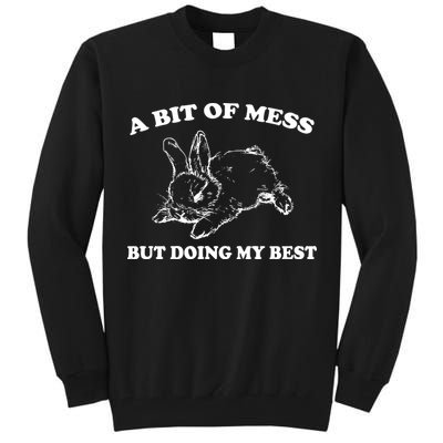 A Bit Of A Mess But Doing My Best Retro Funny Rabbit Tall Sweatshirt
