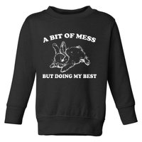 A Bit Of A Mess But Doing My Best Retro Funny Rabbit Toddler Sweatshirt