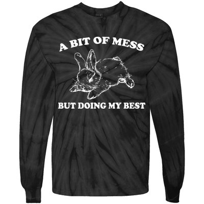 A Bit Of A Mess But Doing My Best Retro Funny Rabbit Tie-Dye Long Sleeve Shirt