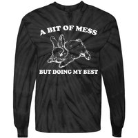 A Bit Of A Mess But Doing My Best Retro Funny Rabbit Tie-Dye Long Sleeve Shirt