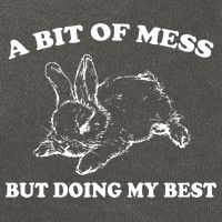 A Bit Of A Mess But Doing My Best Retro Funny Rabbit Cotton Canvas Backpack