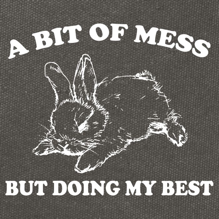 A Bit Of A Mess But Doing My Best Retro Funny Rabbit Cotton Canvas Backpack