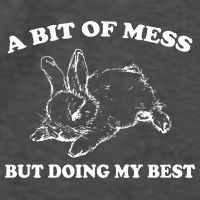 A Bit Of A Mess But Doing My Best Retro Funny Rabbit Vector Backpack