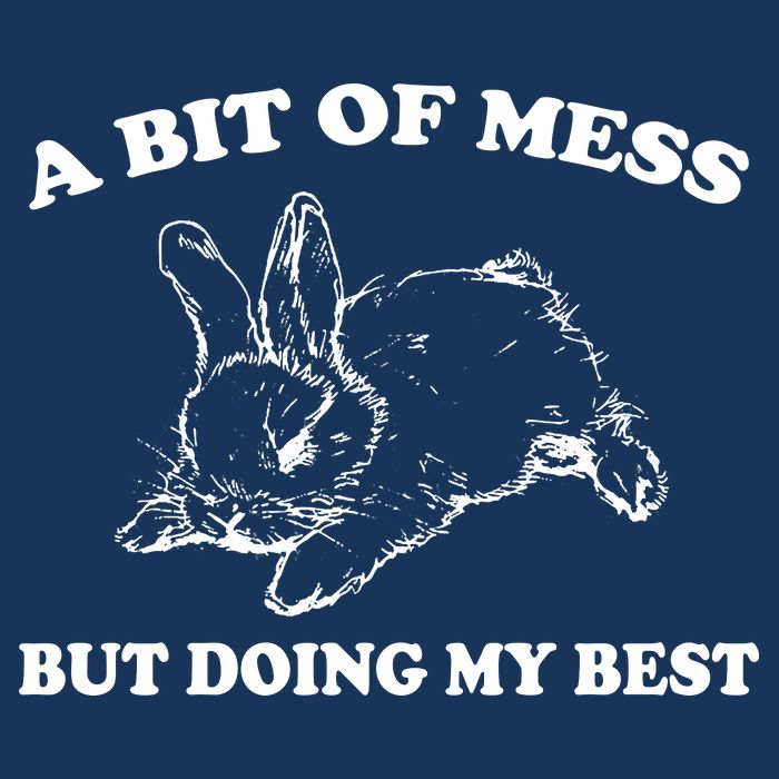 A Bit Of A Mess But Doing My Best Retro Funny Rabbit Infant Baby Jersey Bodysuit