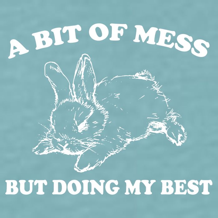 A Bit Of A Mess But Doing My Best Retro Funny Rabbit Sueded Cloud Jersey T-Shirt