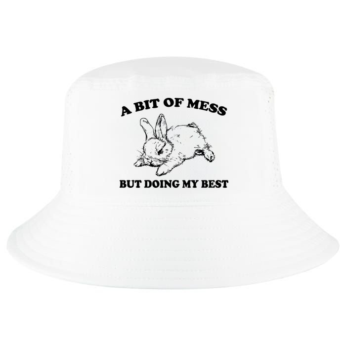 A Bit Of A Mess But Doing My Best Retro Funny Rabbit Cool Comfort Performance Bucket Hat