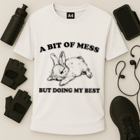 A Bit Of A Mess But Doing My Best Retro Funny Rabbit Performance Shirt