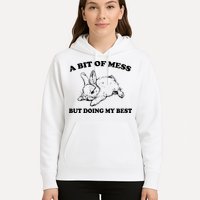 A Bit Of A Mess But Doing My Best Retro Funny Rabbit Hoodie