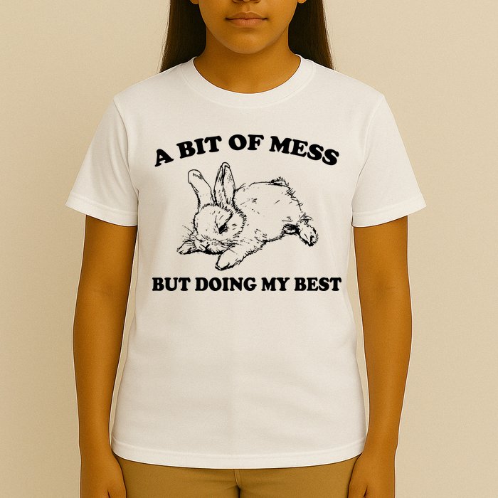A Bit Of A Mess But Doing My Best Retro Funny Rabbit T-Shirt
