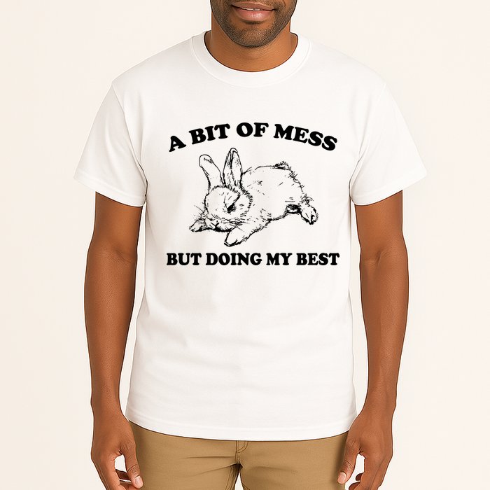 A Bit Of A Mess But Doing My Best Retro Funny Rabbit Tall T-Shirt