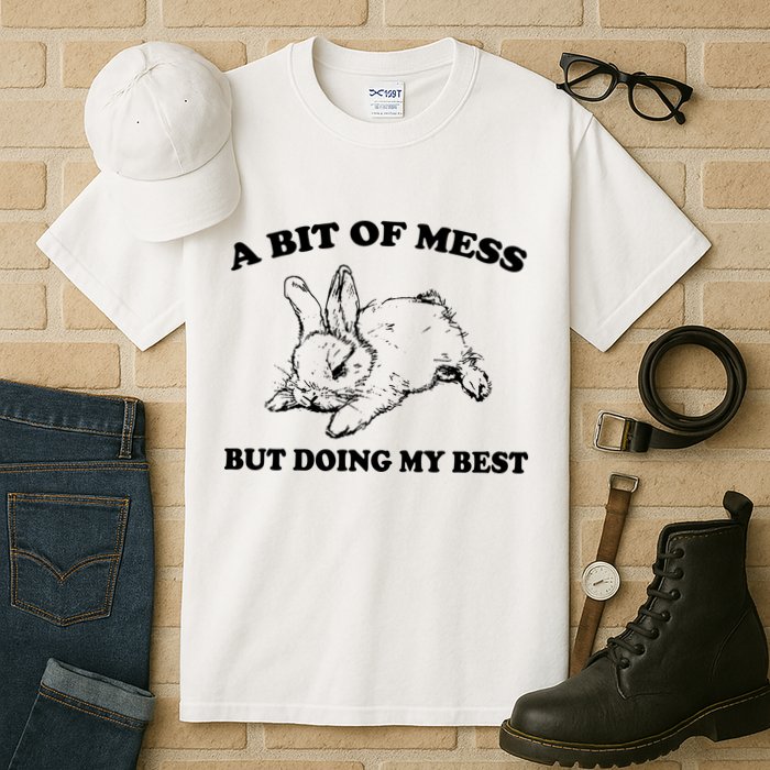 A Bit Of A Mess But Doing My Best Retro Funny Rabbit Tall T-Shirt