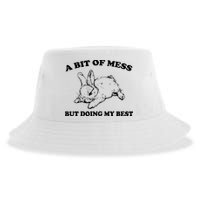 A Bit Of A Mess But Doing My Best Retro Funny Rabbit Sustainable Bucket Hat