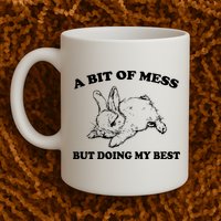 A Bit Of A Mess But Doing My Best Retro Funny Rabbit Mug