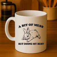 A Bit Of A Mess But Doing My Best Retro Funny Rabbit Mug