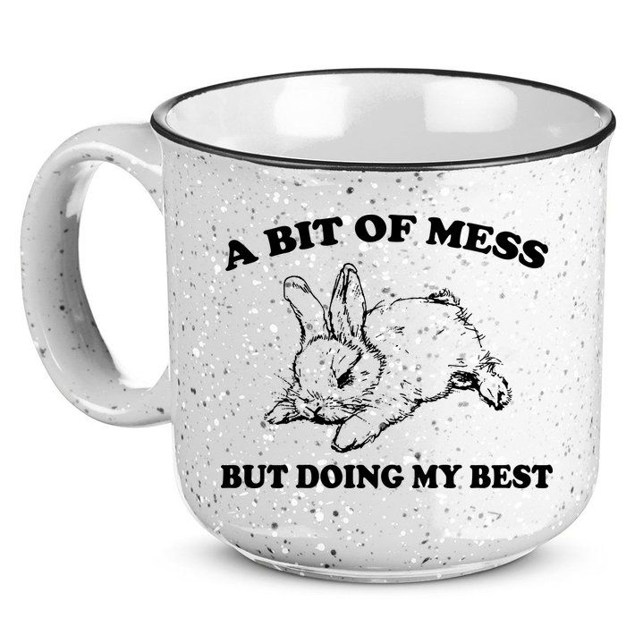 A Bit Of A Mess But Doing My Best Retro Funny Rabbit 15oz Campfire Ceramic Mug