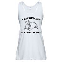 A Bit Of A Mess But Doing My Best Retro Funny Rabbit Ladies Essential Flowy Tank