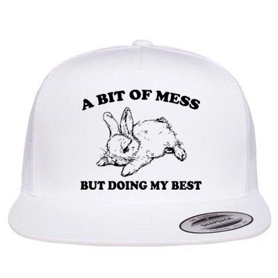 A Bit Of A Mess But Doing My Best Retro Funny Rabbit Flatbill Hat