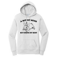 A Bit Of A Mess But Doing My Best Retro Funny Rabbit Women's Pullover Hoodie
