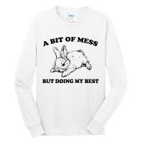 A Bit Of A Mess But Doing My Best Retro Funny Rabbit Tall Long Sleeve T-Shirt
