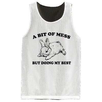 A Bit Of A Mess But Doing My Best Retro Funny Rabbit Mesh Reversible Basketball Jersey Tank