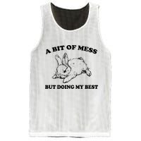 A Bit Of A Mess But Doing My Best Retro Funny Rabbit Mesh Reversible Basketball Jersey Tank