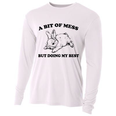 A Bit Of A Mess But Doing My Best Retro Funny Rabbit Cooling Performance Long Sleeve Crew