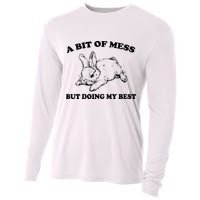 A Bit Of A Mess But Doing My Best Retro Funny Rabbit Cooling Performance Long Sleeve Crew
