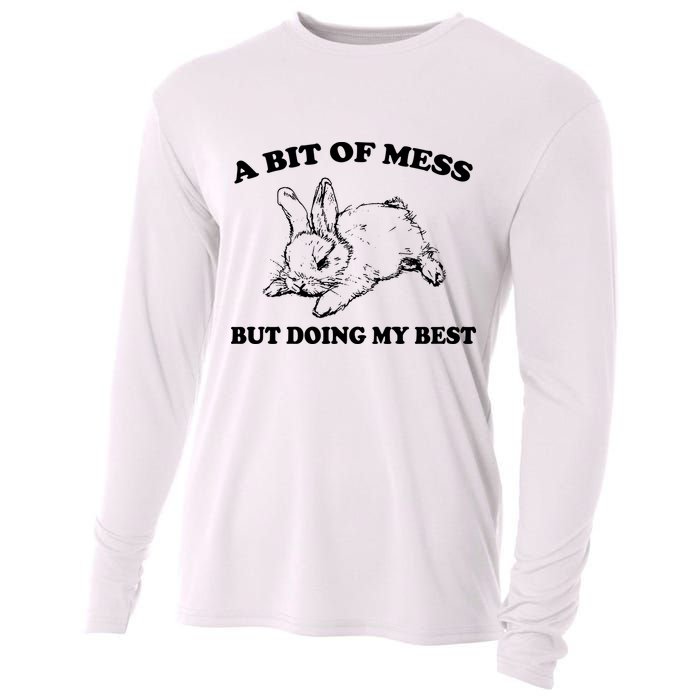 A Bit Of A Mess But Doing My Best Retro Funny Rabbit Cooling Performance Long Sleeve Crew