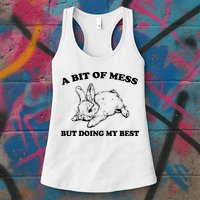 A Bit Of A Mess But Doing My Best Retro Funny Rabbit Womens Tank Top