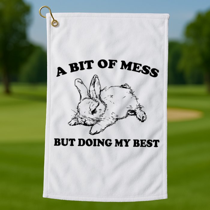 A Bit Of A Mess But Doing My Best Retro Funny Rabbit Golf Towel