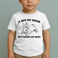 A Bit Of A Mess But Doing My Best Retro Funny Rabbit Toddler T-Shirt