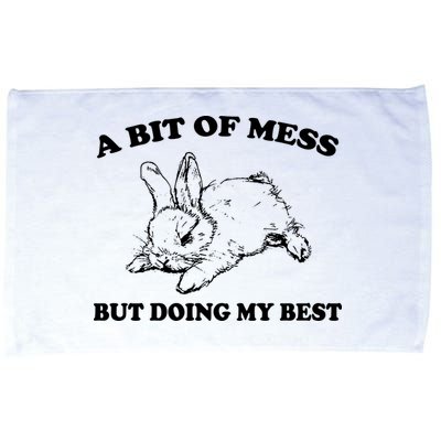 A Bit Of A Mess But Doing My Best Retro Funny Rabbit Microfiber Hand Towel