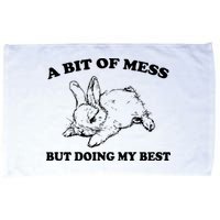 A Bit Of A Mess But Doing My Best Retro Funny Rabbit Microfiber Hand Towel