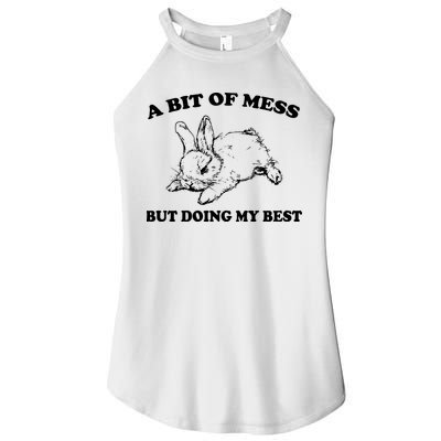 A Bit Of A Mess But Doing My Best Retro Funny Rabbit Women's Perfect Tri Rocker Tank