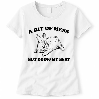 A Bit Of A Mess But Doing My Best Retro Funny Rabbit Womens T-Shirt