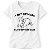 A Bit Of A Mess But Doing My Best Retro Funny Rabbit Womens T-Shirt