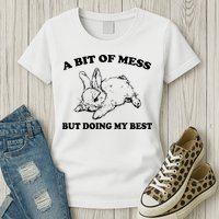 A Bit Of A Mess But Doing My Best Retro Funny Rabbit Womens T-Shirt