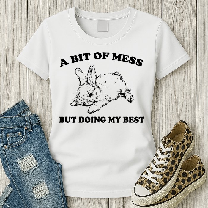 A Bit Of A Mess But Doing My Best Retro Funny Rabbit Womens T-Shirt