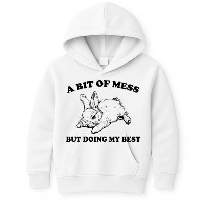 A Bit Of A Mess But Doing My Best Retro Funny Rabbit Kids Hoodie
