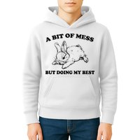 A Bit Of A Mess But Doing My Best Retro Funny Rabbit Kids Hoodie