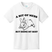 A Bit Of A Mess But Doing My Best Retro Funny Rabbit Kids T-Shirt