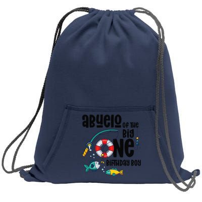 Abuelo Big One 1YearOld Fishing Birthday Sweatshirt Cinch Pack Bag