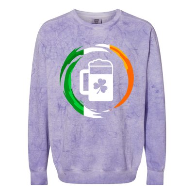 Abstract Beer Of Saint Patrick Day Illustration Gift Colorblast Crewneck Sweatshirt