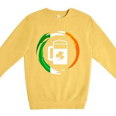 Abstract Beer Of Saint Patrick Day Illustration Gift Premium Crewneck Sweatshirt