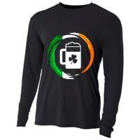 Abstract Beer Of Saint Patrick Day Illustration Gift Cooling Performance Long Sleeve Crew