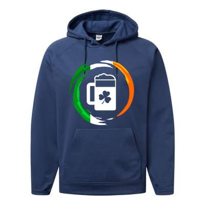 Abstract Beer Of Saint Patrick Day Illustration Gift Performance Fleece Hoodie