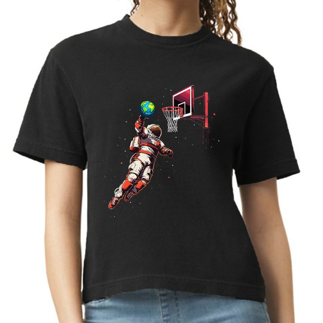 Astronaut Basketball Outer Space Gifts Space Comfort Colors Boxy T-Shirt