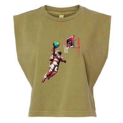 Astronaut Basketball Outer Space Gifts Space Garment-Dyed Women's Muscle Tee