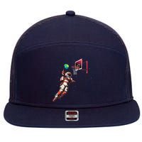 Astronaut Basketball Outer Space Gifts Space 7 Panel Mesh Trucker Snapback Hat