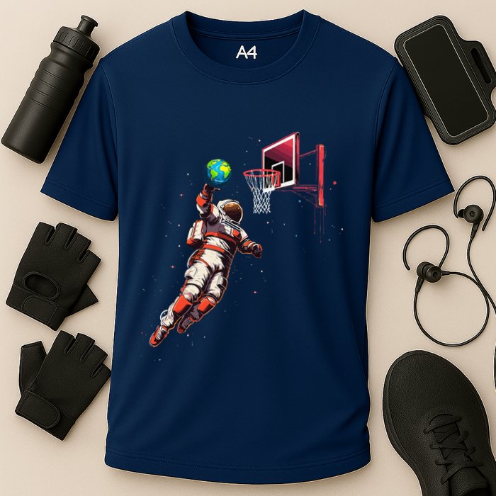 Astronaut Basketball Outer Space Gifts Space Cooling Performance Crew T-Shirt